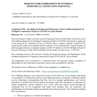 Government of Saint Lucia:Development, Design and Maintenance of the Caribbean Regional Air Transport Connectivity Project (CATCOP) St. Lucia Website